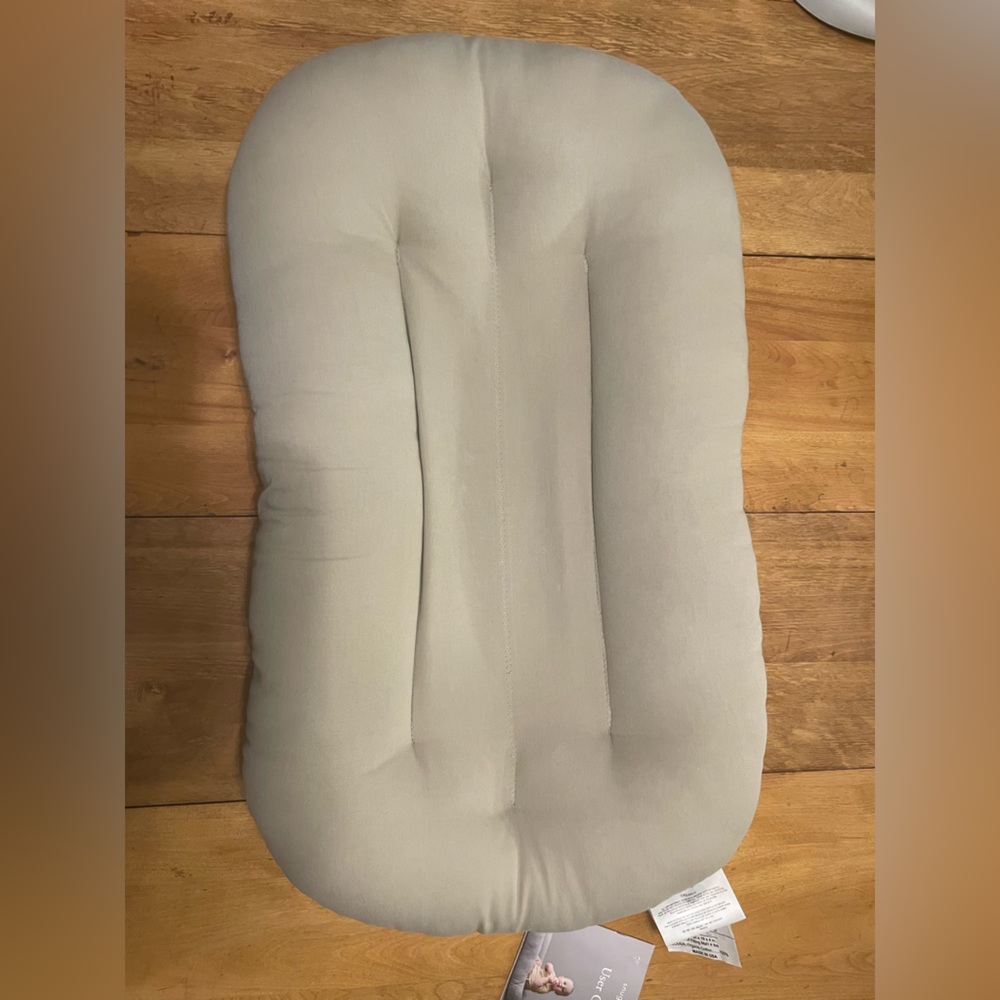 Neutral Gray “birch” Infant Lounger Cushion - Soft Support Pillow